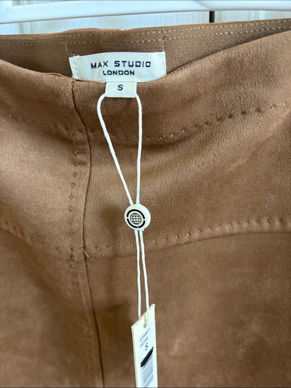 Max Studio Tan Faux Suede A-Line Mini Skirt - Picture 3 of 5